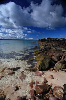 Beach on Gailoch peninsular over looking isle of skye