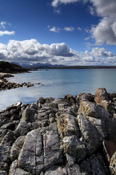 Beach on Gailoch peninsular over looking isle of skye