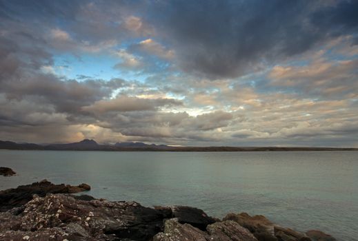 Beach on Gailoch peninsular over looking isle of skye