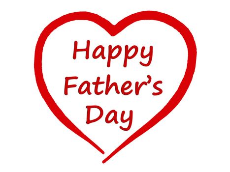 Father's Day card with a red heart
, isolated on a white background