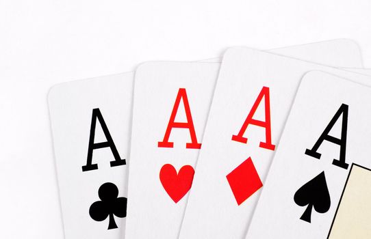 Gambling background with poker cards.Poker aces.