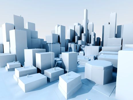 3D image of cityscape and  skyscraper