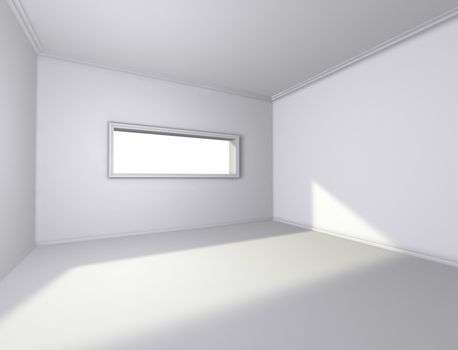 3d architecture of empty interior with window