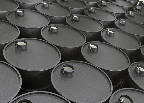 Industrial illustration several barrels of oil