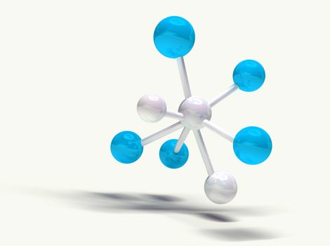 3d image of molecular structure isolated in white