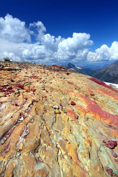 Magnificent scenery near Sperry Glacier in the mountains of Glacier National Park - USA.