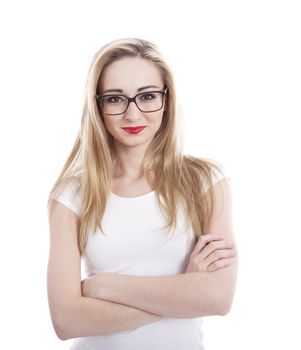 portrait of a young beautiful woman with jewellery isolated