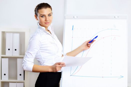 Portrait of young business woman in office