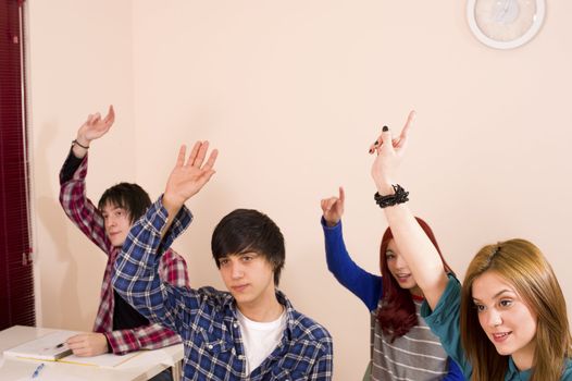 Teenage students inside a classroom