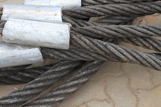 Detail of a galvanized wire rope