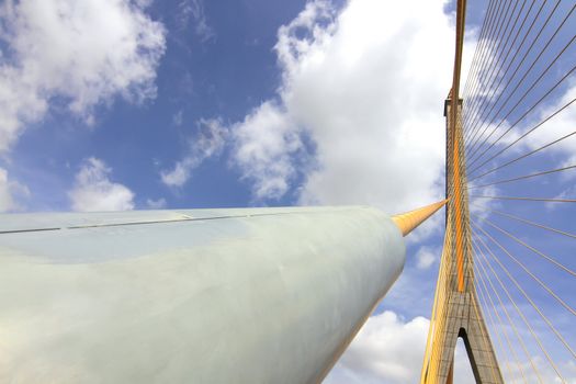 Mega sling Bridge,Rama 8, in bangkok Thailand