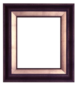 Isolated black picture frame white background.