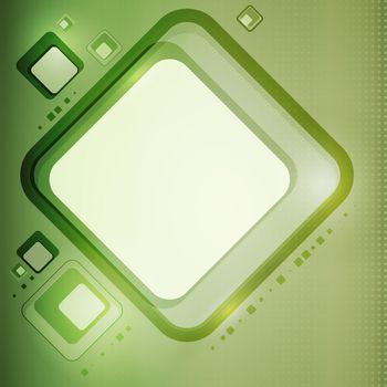 Abstract vector green backdrop with squares and place for text