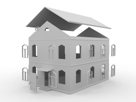 The big house on a white background