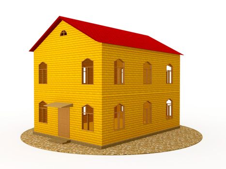 The big house on a white background