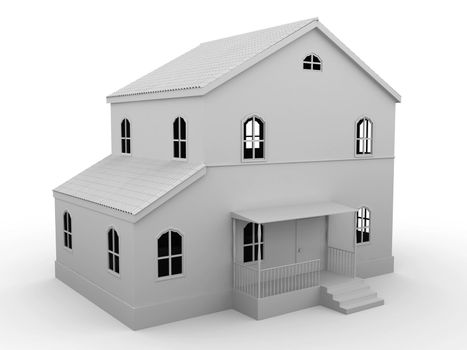The big house on a white background