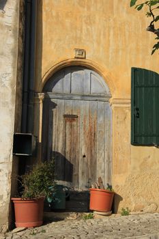 House in typical Provecal style, plasterwork and wooden shutters