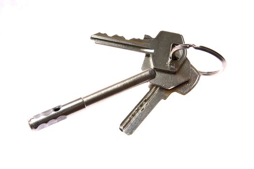 three keys on a copula executed on a white background