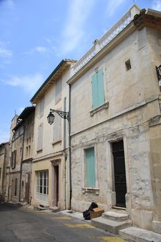 street view in the city of Arles, France