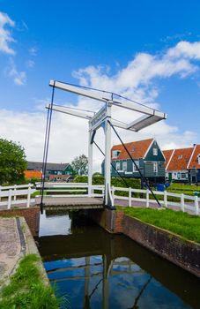 Beatrix bridge in the village Marken, the Netherlands