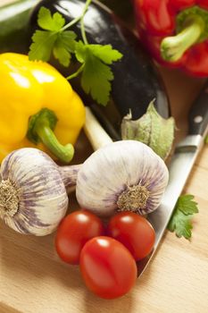 Fresh summer vegetables - ingredients for Ratatouille