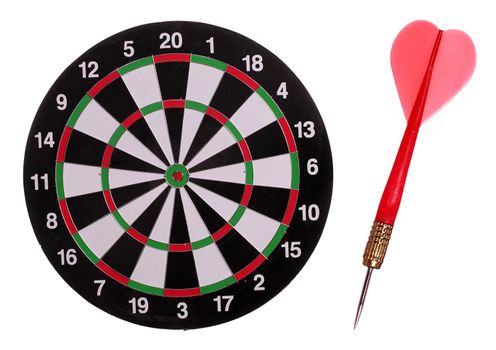 dart board with red arrow