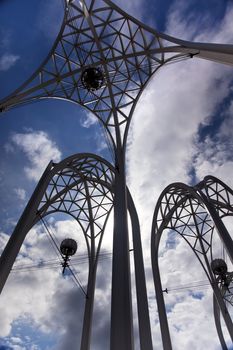 Steel Arches Clouds Pacific Science Center Seattle Washington
Part of the 1962 World's Fair.