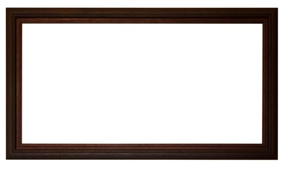 Black wooden frame isolated white background ancient