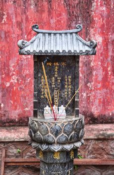 shrine in the jade emporer pagoda in vietnam