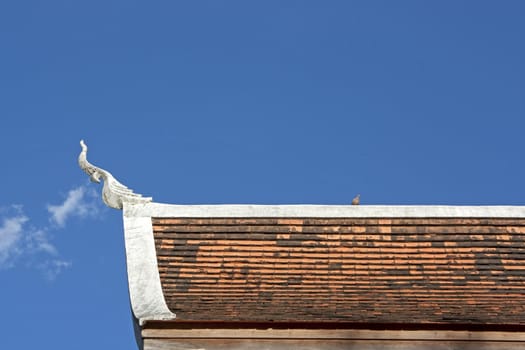 Thailand is a long roof roof sky blue.