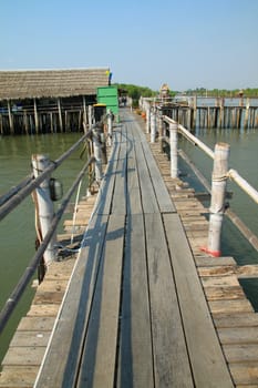 Wooden bridge on sea