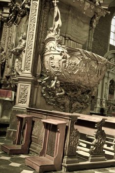 monument in the church of Cracow in Poland