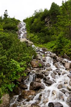 mountain landscape with stream in southern Poland