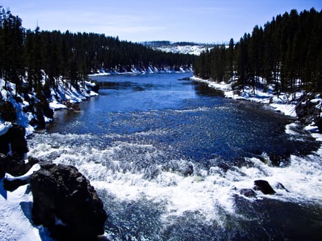 Yellowstone river with rushing snow melt