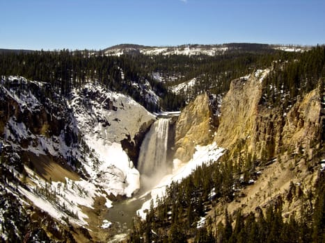 Yellowstone Falls during Spring snow melt