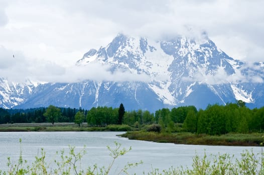 Grand Teton Lake and Mountains in Summer