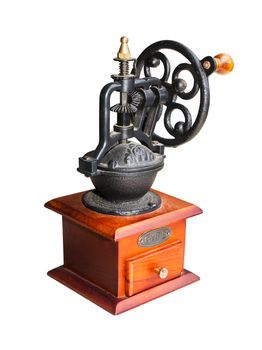 Vintage coffee grinder  isolate on white background