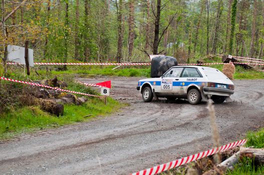 MALLOW, IRELAND - MAY 19: unidentified driver on Talbot Sunbeam at the Jim Walsh Cork Forest Rally on May 19, 2012 in Mallow, Ireland. 4th round of the Valvoline National Forest Rally Championship.