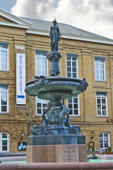 The fountain in the town square in Gorinchem. Netherlands