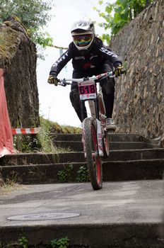 PENACOVA, PORTUGAL - MAY 27: Ana Martins during the Taca de Portugal Downhill Urbano Vodafone on may 27, 2012 in Penacova, Portugal.