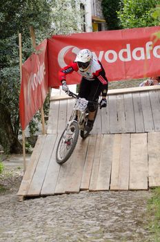 PENACOVA, PORTUGAL - MAY 27: Micael Silva during the Taca de Portugal Downhill Urbano Vodafone on may 27, 2012 in Penacova, Portugal.