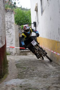 PENACOVA, PORTUGAL - MAY 27: Luis Ribeiro during the Taca de Portugal Downhill Urbano Vodafone on may 27, 2012 in Penacova, Portugal.