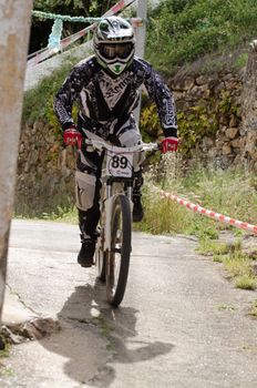 PENACOVA, PORTUGAL - MAY 27: Alvaro Matos during the Taca de Portugal Downhill Urbano Vodafone on may 27, 2012 in Penacova, Portugal.