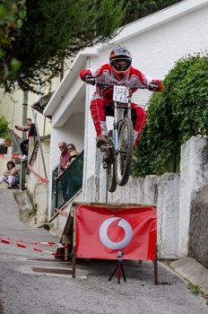 PENACOVA, PORTUGAL - MAY 27: Daniel Correia during the Taca de Portugal Downhill Urbano Vodafone on may 27, 2012 in Penacova, Portugal.