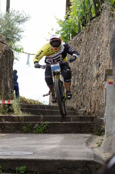 PENACOVA, PORTUGAL - MAY 27: Gil Carmo during the Taca de Portugal Downhill Urbano Vodafone on may 27, 2012 in Penacova, Portugal.