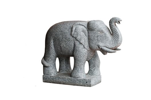 Elephant status on white background