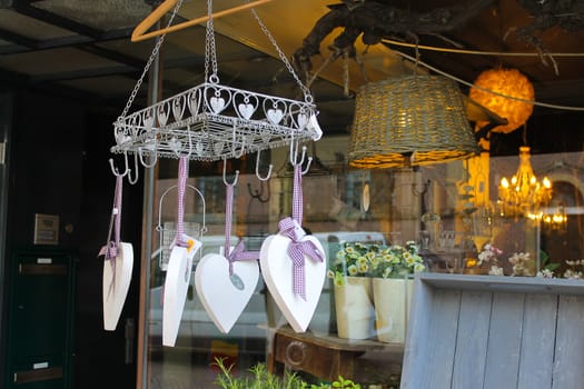 Selling holiday ornaments in the flower shop in Gorinchem. Netherlands