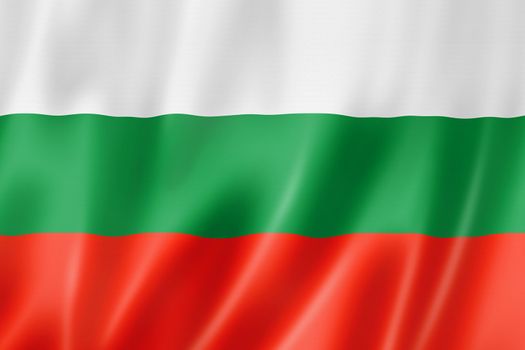 Bulgaria flag, three dimensional render, satin texture