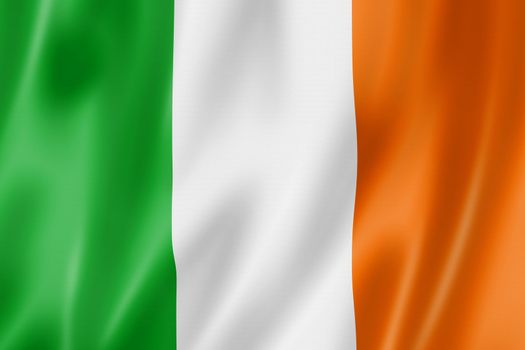 Ireland flag, three dimensional render, satin texture