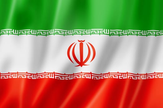 Iran flag, three dimensional render, satin texture